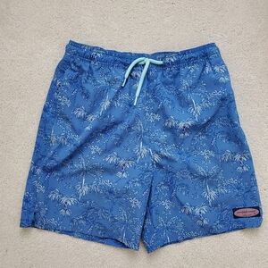 Vineyard Vines Boys Chappy Swim Trunks Blue Palm Monkey Swimsuit szXL (18)